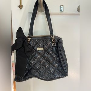 Kate Spade black quilted bag with bow